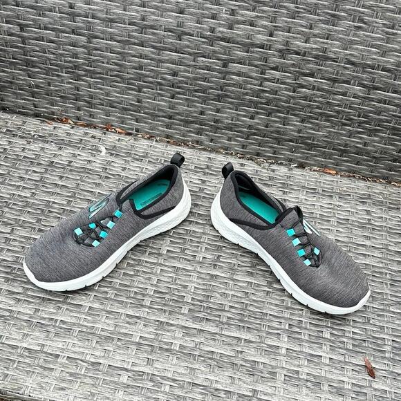 Skechers Women's Go Walk Flex Lucy Memory Foam Slip On Athletic Shoes Sz 8 Grey - Picture 4 of 11